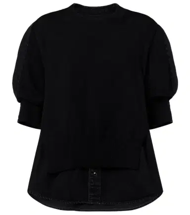 Sacai Layered cotton-blend sweater | Thumbnail 1 Sacai Layered cotton-blend sweater | Thumbnail 1