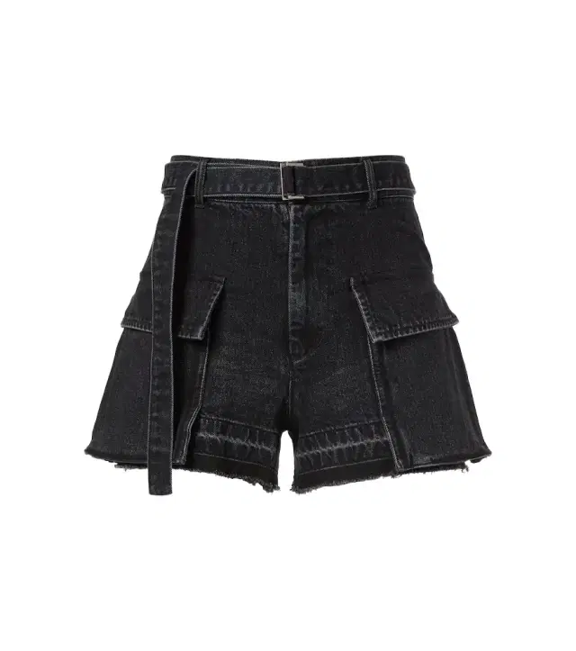 Belted denim shorts Belted denim shorts