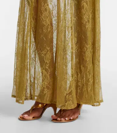 ADRIANA DEGREAS Sheer open-back lace maxi dress | Thumbnail 3