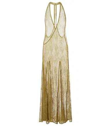 ADRIANA DEGREAS Sheer open-back lace maxi dress | Thumbnail 1