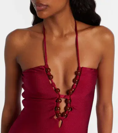 Adriana Degreas Beaded halterneck swimsuit | Thumbnail 3