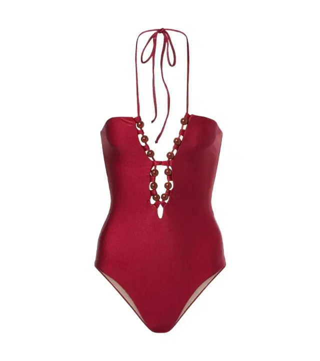 Adriana Degreas Beaded halterneck swimsuit