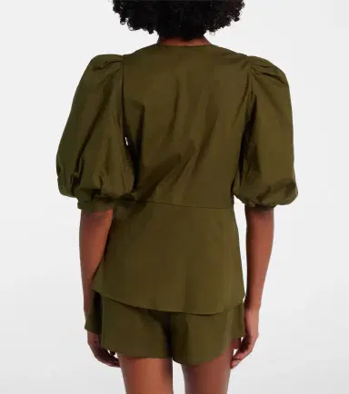 ADRIANA DEGREAS Puff-sleeve cotton-blend top | Thumbnail 5 ADRIANA DEGREAS Puff-sleeve cotton-blend top | Thumbnail 5
