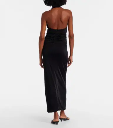 Adriana Degreas Floral-appliqué halterneck maxi dress | Thumbnail 4