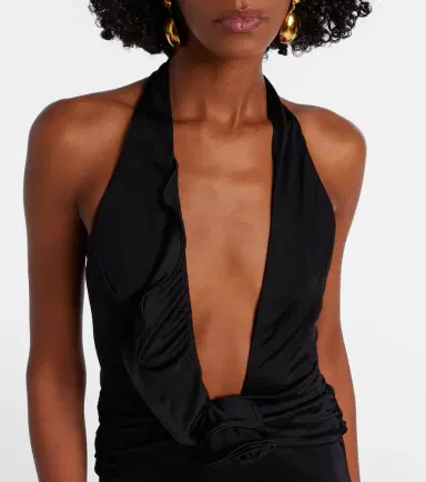 Adriana Degreas Floral-appliqué halterneck maxi dress | Thumbnail 6