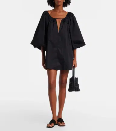 ADRIANA DEGREAS Puff-sleeve cotton-blend minidress | Thumbnail 3 ADRIANA DEGREAS Puff-sleeve cotton-blend minidress | Thumbnail 3