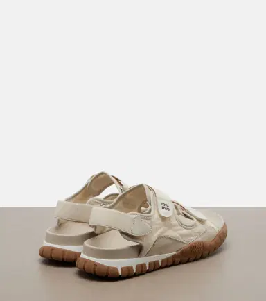 Miu Miu Tyre leather-trimmed sandals | Thumbnail 2 Miu Miu Tyre leather-trimmed sandals | Thumbnail 2