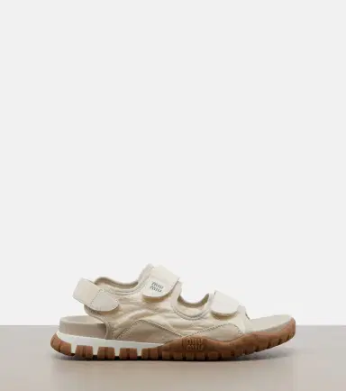 Miu Miu Tyre leather-trimmed sandals | Thumbnail 3 Miu Miu Tyre leather-trimmed sandals | Thumbnail 3