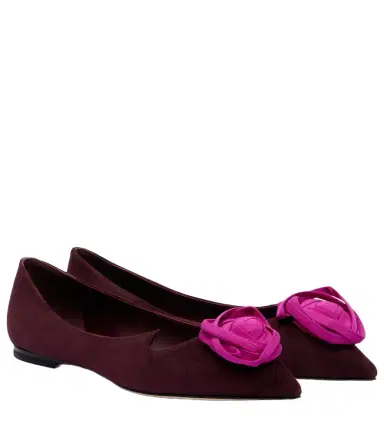 Roger Vivier Rose Vivier suede ballet flats | Thumbnail 1