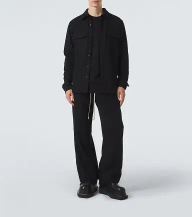 Rick Owens Work cotton and wool flannel shirt | Thumbnail 3 Rick Owens Work cotton and wool flannel shirt | Thumbnail 3