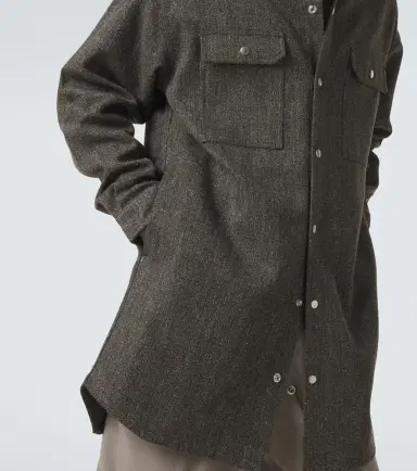 Rick Owens Oversized wool and linen-blend overshirt | Thumbnail 3