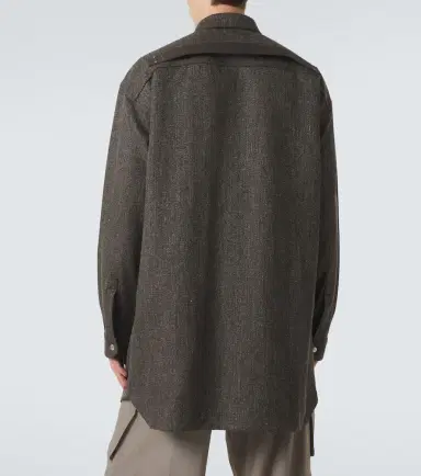 Rick Owens Oversized wool and linen-blend overshirt | Thumbnail 4