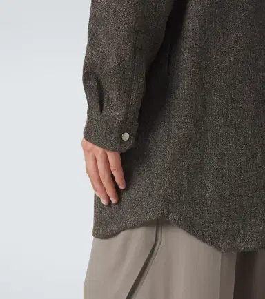 Rick Owens Oversized wool and linen-blend overshirt | Thumbnail 5