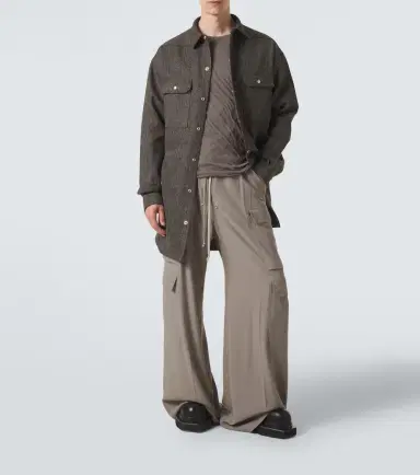 Rick Owens Oversized wool and linen-blend overshirt | Thumbnail 6