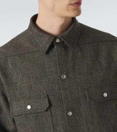 Rick Owens Oversized wool and linen-blend overshirt | Thumbnail 8