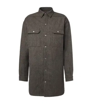 Rick Owens Oversized wool and linen-blend overshirt | Thumbnail 1