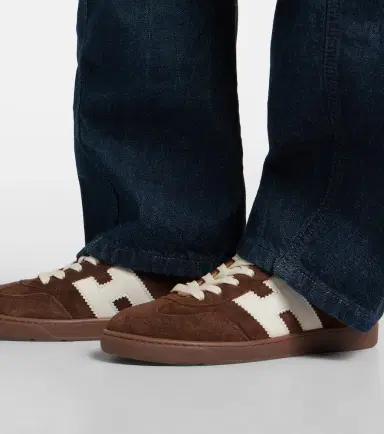 Hogan H647 leather-trimmed suede sneakers | Thumbnail 5