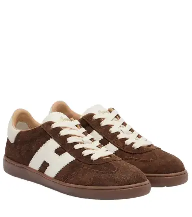 Hogan H647 leather-trimmed suede sneakers | Thumbnail 1