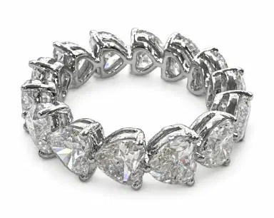 Wish Fine Jewelry 7.51ct Diamond 18K Gold Heart Eternity Ring | Thumbnail 1 Wish Fine Jewelry 7.51ct Diamond 18K Gold Heart Eternity Ring | Thumbnail 1