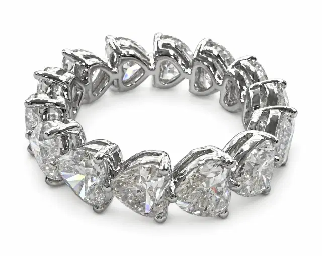 7.51ct Diamond 18K Gold Heart Eternity Ring