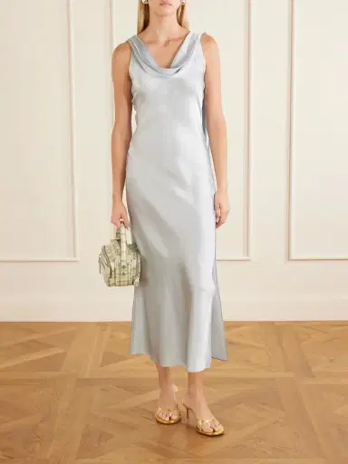 Acne Studios Scarf-detailed Draped Silk-satin Midi Dress | Thumbnail 2 Acne Studios Scarf-detailed Draped Silk-satin Midi Dress | Thumbnail 2