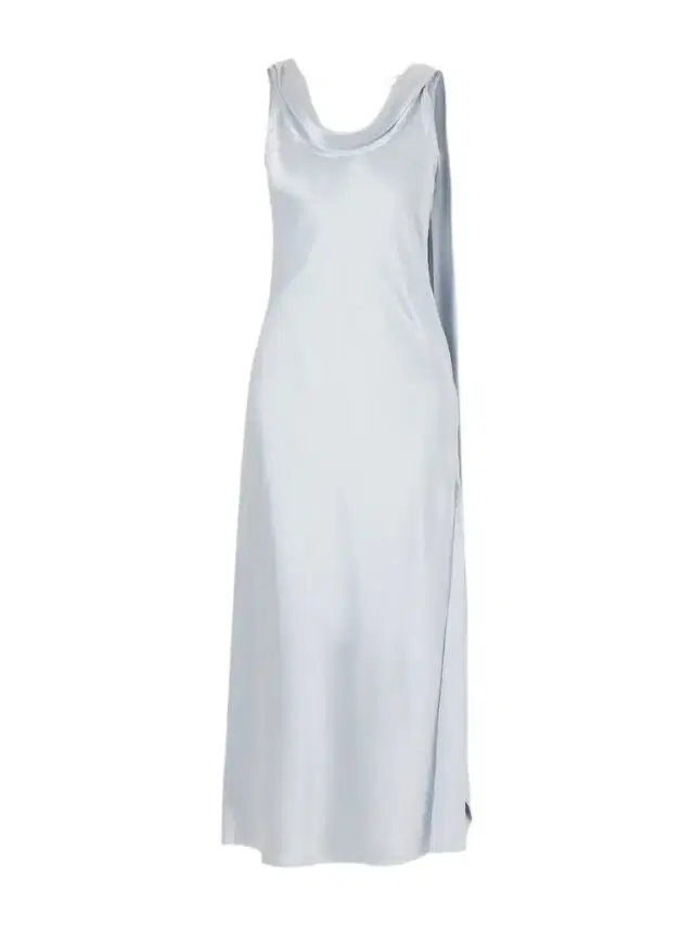 Scarf-detailed Draped Silk-satin Midi Dress