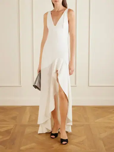 Stella McCartney Asymmetric Ruffled Crepe Maxi Dress | Thumbnail 2 Stella McCartney Asymmetric Ruffled Crepe Maxi Dress | Thumbnail 2