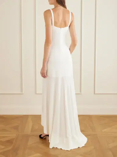 Stella McCartney Asymmetric Ruffled Crepe Maxi Dress | Thumbnail 3 Stella McCartney Asymmetric Ruffled Crepe Maxi Dress | Thumbnail 3