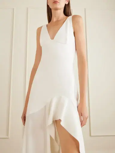 Stella McCartney Asymmetric Ruffled Crepe Maxi Dress | Thumbnail 4 Stella McCartney Asymmetric Ruffled Crepe Maxi Dress | Thumbnail 4