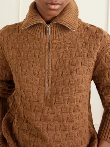 Wales Bonner Acoustic Knitted Wool Half-zip Turtleneck Sweater | Thumbnail 4 Wales Bonner Acoustic Knitted Wool Half-zip Turtleneck Sweater | Thumbnail 4