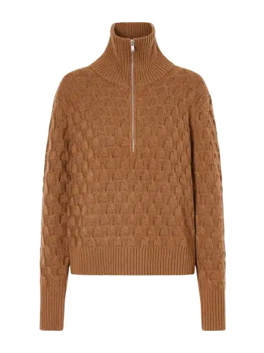 Wales Bonner Acoustic Knitted Wool Half-zip Turtleneck Sweater | Thumbnail 1 Wales Bonner Acoustic Knitted Wool Half-zip Turtleneck Sweater | Thumbnail 1