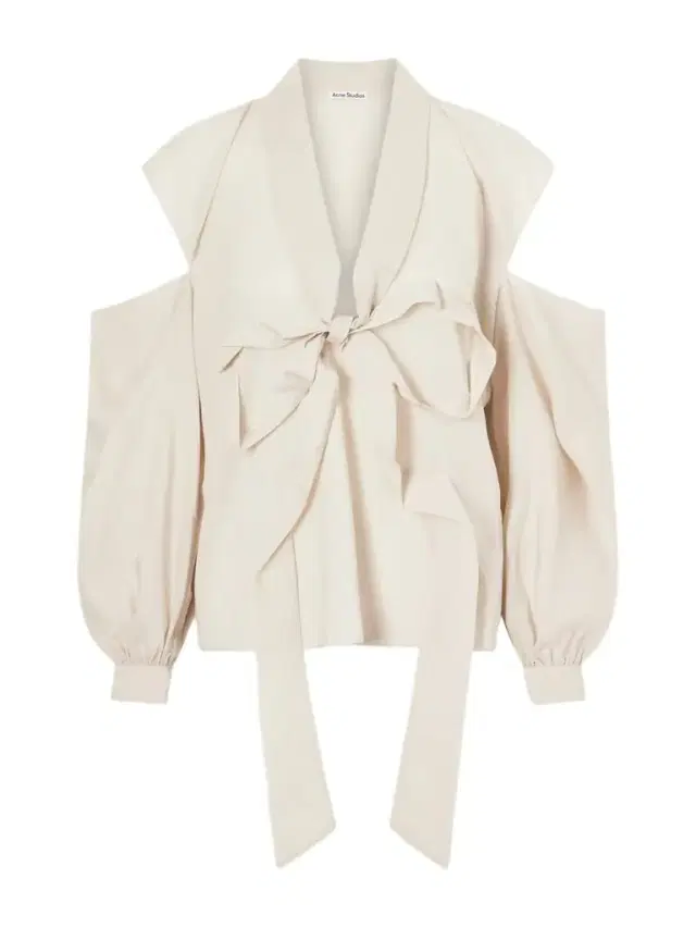 Bow-embellished Cut-out Lyocell Blouse