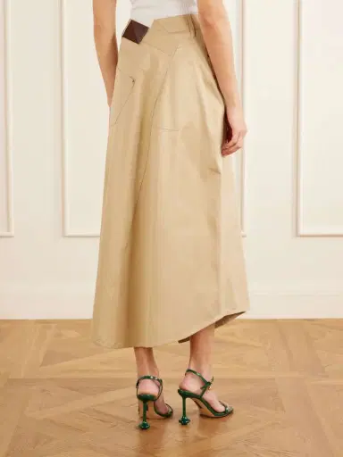 Loewe Asymmetrical Cotton-gabardine Midi Skirt | Thumbnail 4 Loewe Asymmetrical Cotton-gabardine Midi Skirt | Thumbnail 4