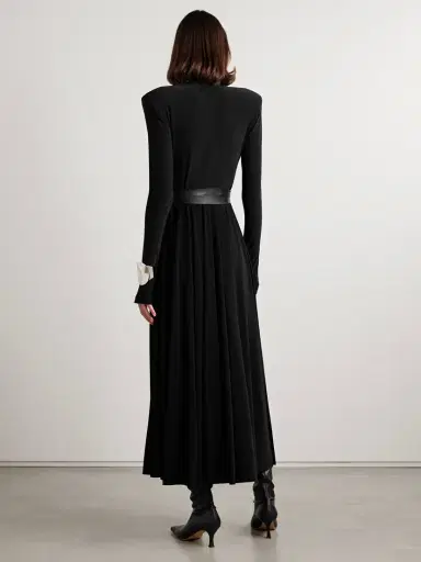 Norma Kamali Belted Stretch-jersey Turtleneck Midi Dress | Thumbnail 3