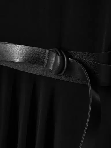 Norma Kamali Belted Stretch-jersey Turtleneck Midi Dress | Thumbnail 4