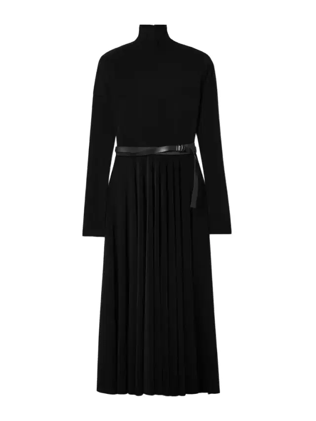 Norma Kamali Belted Stretch-jersey Turtleneck Midi Dress