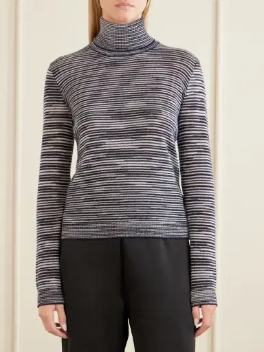 Missoni Striped Cashmere And Wool-blend Turtleneck Sweater | Thumbnail 3 Missoni Striped Cashmere And Wool-blend Turtleneck Sweater | Thumbnail 3
