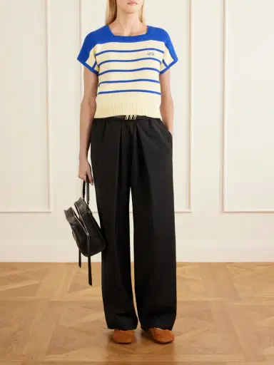 Loewe Anagram-embroidered Striped Cotton And Wool-blend Sweater | Thumbnail 2 Loewe Anagram-embroidered Striped Cotton And Wool-blend Sweater | Thumbnail 2