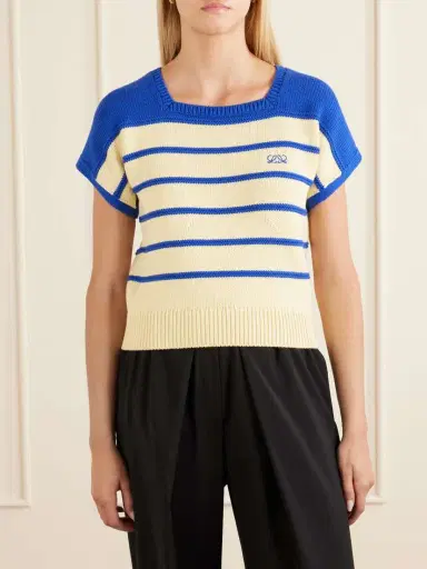 Loewe Anagram-embroidered Striped Cotton And Wool-blend Sweater | Thumbnail 3 Loewe Anagram-embroidered Striped Cotton And Wool-blend Sweater | Thumbnail 3