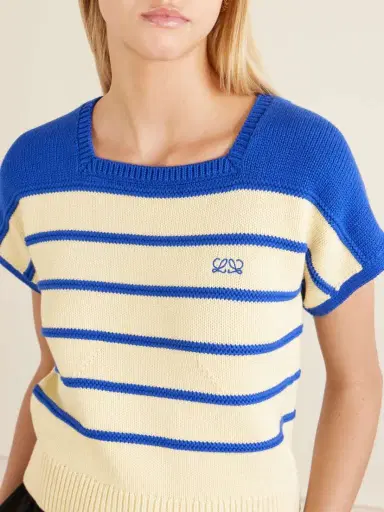 Loewe Anagram-embroidered Striped Cotton And Wool-blend Sweater | Thumbnail 5 Loewe Anagram-embroidered Striped Cotton And Wool-blend Sweater | Thumbnail 5