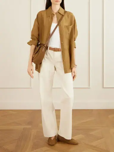 DeMellier The Sienna Saddle Leather-trimmed Suede Shoulder Bag | Thumbnail 3 DeMellier The Sienna Saddle Leather-trimmed Suede Shoulder Bag | Thumbnail 3