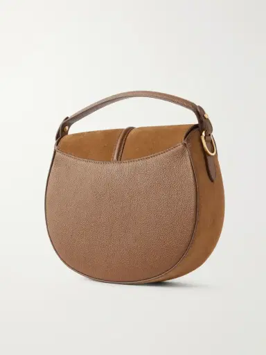DeMellier The Sienna Saddle Leather-trimmed Suede Shoulder Bag | Thumbnail 4 DeMellier The Sienna Saddle Leather-trimmed Suede Shoulder Bag | Thumbnail 4