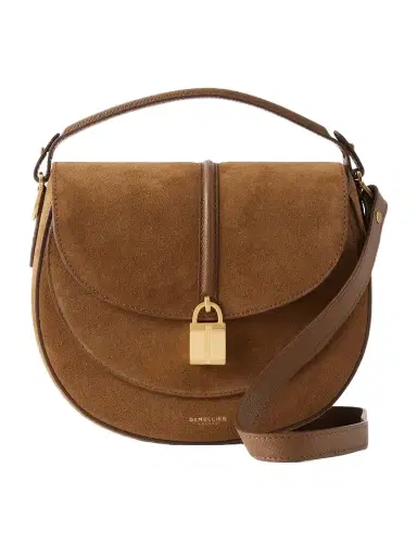 DeMellier The Sienna Saddle Leather-trimmed Suede Shoulder Bag | Thumbnail 1 DeMellier The Sienna Saddle Leather-trimmed Suede Shoulder Bag | Thumbnail 1