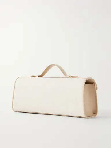 Savette Slim Symmetry Canvas Leather-trimmed Clutch | Thumbnail 4 Savette Slim Symmetry Canvas Leather-trimmed Clutch | Thumbnail 4