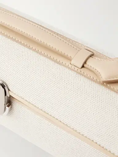 Savette Slim Symmetry Canvas Leather-trimmed Clutch | Thumbnail 5 Savette Slim Symmetry Canvas Leather-trimmed Clutch | Thumbnail 5