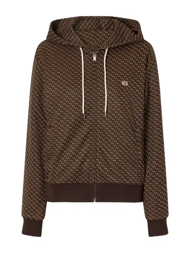 Wales Bonner Logo-embroidered Jacquard-knit Zip-up Hoodie