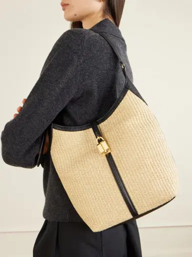 DeMellier The Siena Leather-trimmed Raffia Shoulder Bag | Thumbnail 2 DeMellier The Siena Leather-trimmed Raffia Shoulder Bag | Thumbnail 2