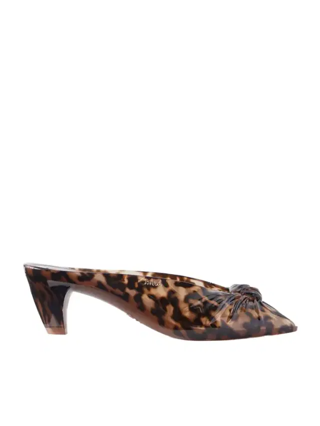 Chloé Ruched Leopard-print Tpu Mules