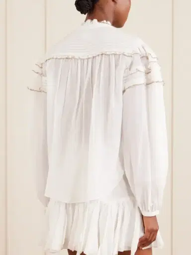 Marant Étoile Doane Ruffled Cotton-blend Voile Blouse | Thumbnail 4 Marant Étoile Doane Ruffled Cotton-blend Voile Blouse | Thumbnail 4