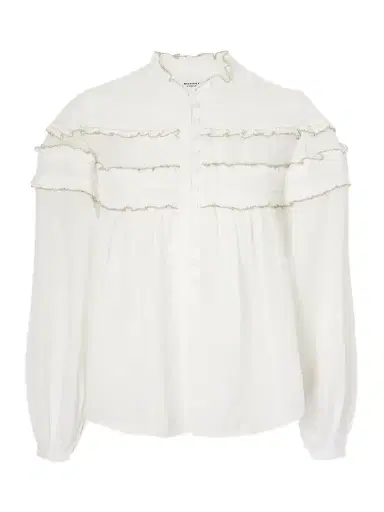 Marant Étoile Doane Ruffled Cotton-blend Voile Blouse | Thumbnail 1 Marant Étoile Doane Ruffled Cotton-blend Voile Blouse | Thumbnail 1